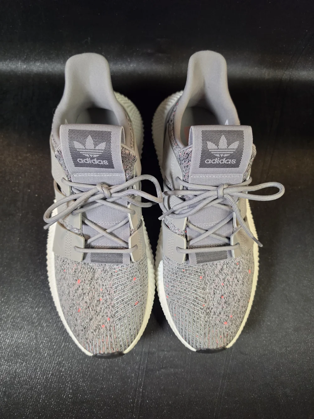 Adidas Prophere CQ3023 Mens Size 11 Gray White Solar Red Knit Sneakers Shoes